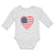 Long Sleeve Bodysuit Baby Heart American National Flag United States Cotton - Cute Rascals