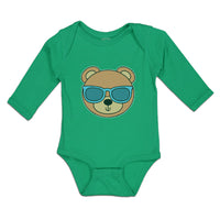 Long Sleeve Bodysuit Baby Teddy Bear on Style with Sunglass Boy & Girl Clothes