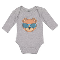 Long Sleeve Bodysuit Baby Teddy Bear on Style with Sunglass Boy & Girl Clothes