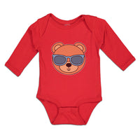 Long Sleeve Bodysuit Baby Teddy Bear on Style with Sunglass Boy & Girl Clothes