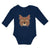Long Sleeve Bodysuit Baby Yorkshire Terrier Breed Face and Head Cotton