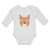 Long Sleeve Bodysuit Baby Yorkshire Terrier Breed Face and Head Cotton
