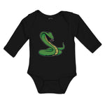 Long Sleeve Bodysuit Baby Green King Cobra Serpent Venomous Boy & Girl Clothes - Cute Rascals