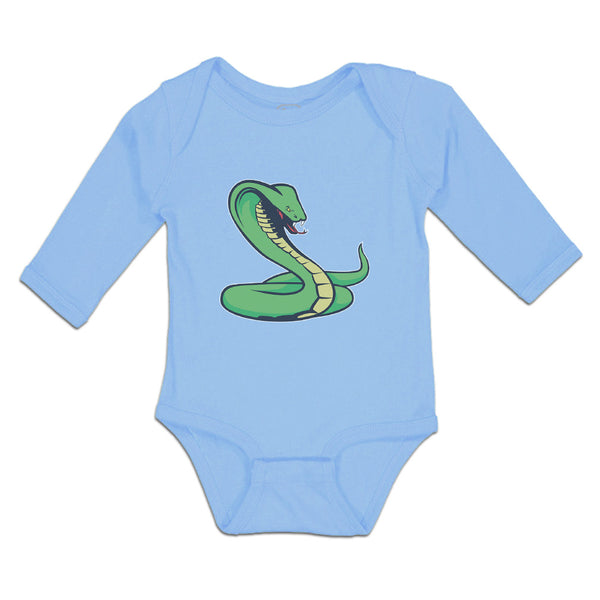 Long Sleeve Bodysuit Baby Green King Cobra Serpent Venomous Boy & Girl Clothes - Cute Rascals