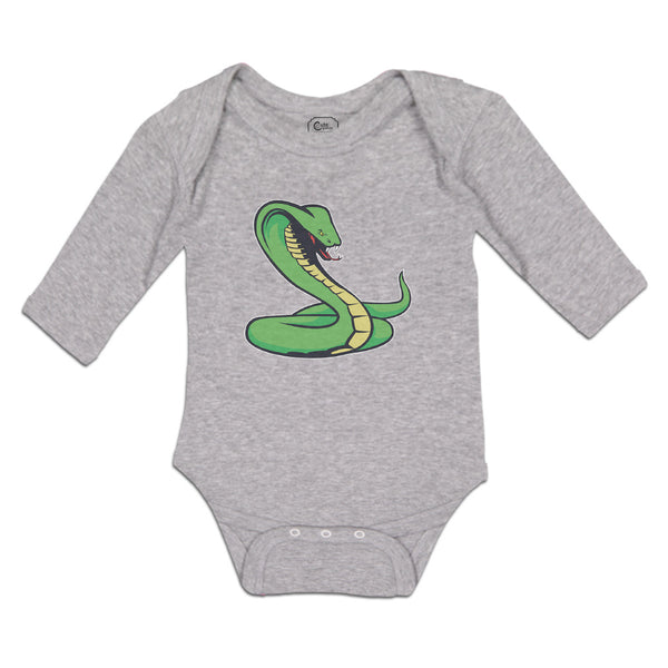 Long Sleeve Bodysuit Baby Green King Cobra Serpent Venomous Boy & Girl Clothes - Cute Rascals