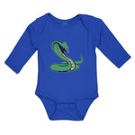 Long Sleeve Bodysuit Baby Green King Cobra Serpent Venomous Boy & Girl Clothes - Cute Rascals