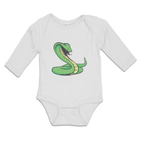 Long Sleeve Bodysuit Baby Green King Cobra Serpent Venomous Boy & Girl Clothes - Cute Rascals