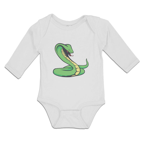 Long Sleeve Bodysuit Baby Green King Cobra Serpent Venomous Boy & Girl Clothes - Cute Rascals