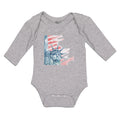Long Sleeve Bodysuit Baby Liberty for Victory Statue of New York City Usa Cotton