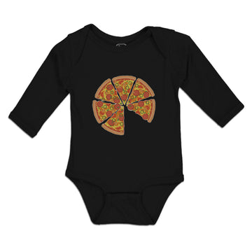 Long Sleeve Bodysuit Baby Pizza Slice with Mozzarella Cheese Boy & Girl Clothes