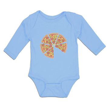 Long Sleeve Bodysuit Baby Pizza Slice with Mozzarella Cheese Boy & Girl Clothes