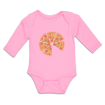Long Sleeve Bodysuit Baby Pizza Slice with Mozzarella Cheese Boy & Girl Clothes
