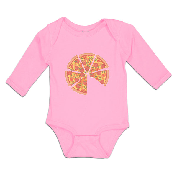 Long Sleeve Bodysuit Baby Pizza Slice with Mozzarella Cheese Boy & Girl Clothes