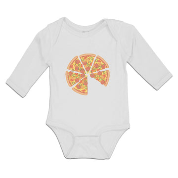 Long Sleeve Bodysuit Baby Pizza Slice with Mozzarella Cheese Boy & Girl Clothes