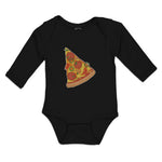 Long Sleeve Bodysuit Baby Slice of Fresh Italian Classic Pepperoni Pizza Cotton