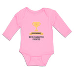 Long Sleeve Bodysuit Baby Achievement New Character Created with Gold Trophy - Cute Rascals