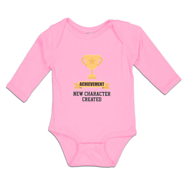 Long Sleeve Bodysuit Baby Achievement New Character Created with Gold Trophy - Cute Rascals