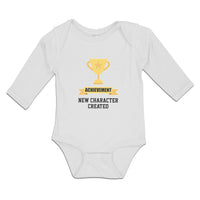 Long Sleeve Bodysuit Baby Achievement New Character Created with Gold Trophy - Cute Rascals