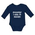 Long Sleeve Bodysuit Baby Poops! I Did It Again Boy & Girl Clothes Cotton