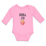 Long Sleeve Bodysuit Baby Small Fried Snack Food in An Bowl with Face Cotton