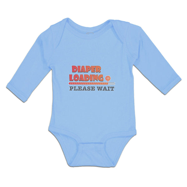 Long Sleeve Bodysuit Baby Diaper Loading Please Wait Boy & Girl Clothes Cotton - Cute Rascals