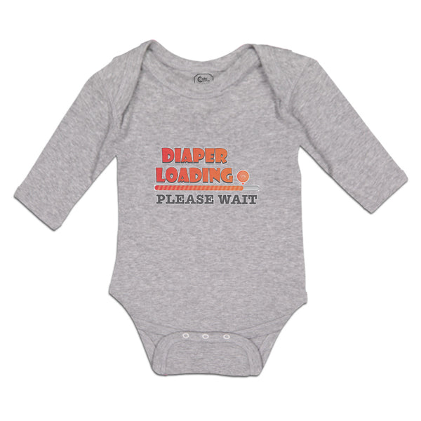Long Sleeve Bodysuit Baby Diaper Loading Please Wait Boy & Girl Clothes Cotton - Cute Rascals