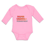 Long Sleeve Bodysuit Baby Diaper Loading Please Wait Boy & Girl Clothes Cotton - Cute Rascals