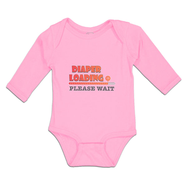 Long Sleeve Bodysuit Baby Diaper Loading Please Wait Boy & Girl Clothes Cotton - Cute Rascals