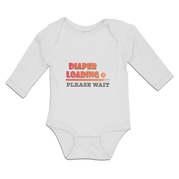 Long Sleeve Bodysuit Baby Diaper Loading Please Wait Boy & Girl Clothes Cotton