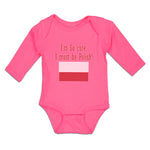 Long Sleeve Bodysuit Baby I'M Cute, Polish! Poland Flag Central Europe Cotton
