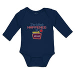 Long Sleeve Bodysuit Baby I'M What Happened in Vegas with Direction Arrow Cotton