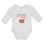 Long Sleeve Bodysuit Baby I'M What Happened in Vegas with Direction Arrow Cotton