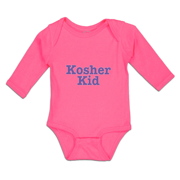 Long Sleeve Bodysuit Baby Kosher Kid Tradition Heritage Obedient Cotton