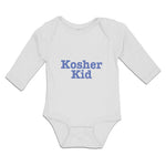 Long Sleeve Bodysuit Baby Kosher Kid Tradition Heritage Obedient Cotton