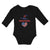 Long Sleeve Bodysuit Baby Lil Miss Independent Flag Heart Symbol Cotton