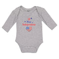 Long Sleeve Bodysuit Baby Lil Miss Independent Flag Heart Symbol Cotton