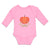 Long Sleeve Bodysuit Baby Little Orange Pumpkin with Stem and Leaf Cotton