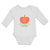 Long Sleeve Bodysuit Baby Little Orange Pumpkin with Stem and Leaf Cotton