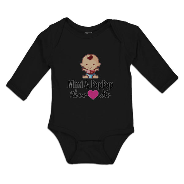Long Sleeve Bodysuit Baby Mimi Poppop Baby Sitting Eyes Pink Heart Cotton