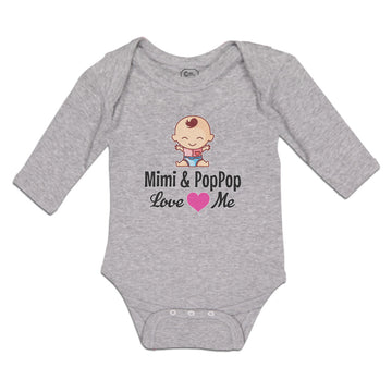 Long Sleeve Bodysuit Baby Mimi Poppop Baby Sitting Eyes Pink Heart Cotton