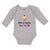 Long Sleeve Bodysuit Baby Mimi Poppop Baby Sitting Eyes Pink Heart Cotton