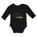 Long Sleeve Bodysuit Baby Naughty by Nature Baseball Sport Bat Cotton