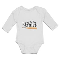 Long Sleeve Bodysuit Baby Naughty by Nature Baseball Sport Bat Cotton