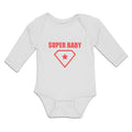 Long Sleeve Bodysuit Baby Super Baby Hero Shield Diamond Shape Inside Cotton