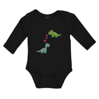 Long Sleeve Bodysuit Baby Triceratops Dinosaur's Lovely Hearts Cotton