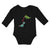 Long Sleeve Bodysuit Baby Triceratops Dinosaur's Lovely Hearts Cotton