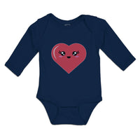 Long Sleeve Bodysuit Baby Love Heart with Face Boy & Girl Clothes Cotton