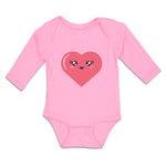 Long Sleeve Bodysuit Baby Love Heart with Face Boy & Girl Clothes Cotton
