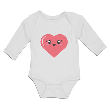Long Sleeve Bodysuit Baby Love Heart with Face Boy & Girl Clothes Cotton