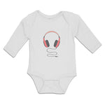 Long Sleeve Bodysuit Baby Stylish Modern Red Headphone Boy & Girl Clothes Cotton